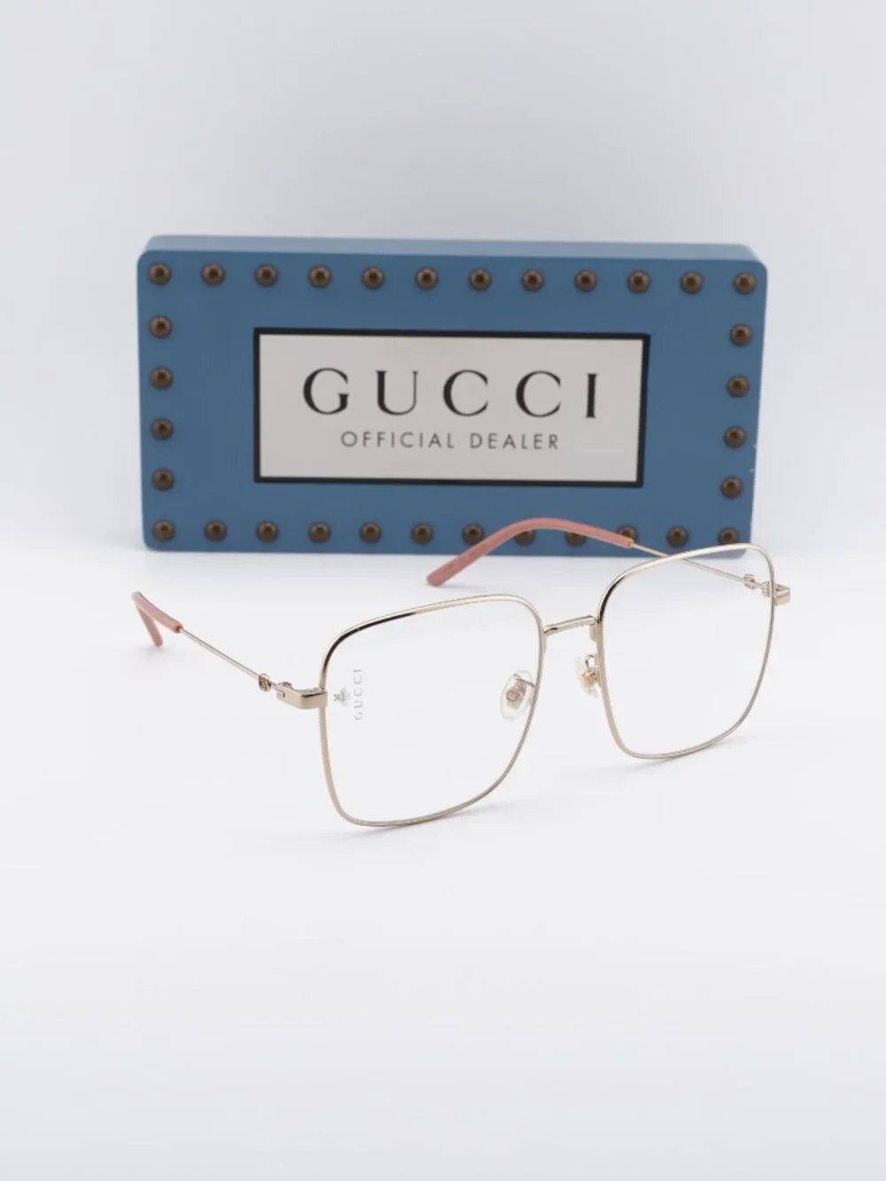 Gucci GG0445O 001 Square Eyeglasses – Gold 56mm